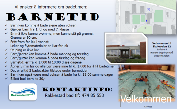 Velkommen til barna for badetiludet: Barnetimen ved Rakkestad bad